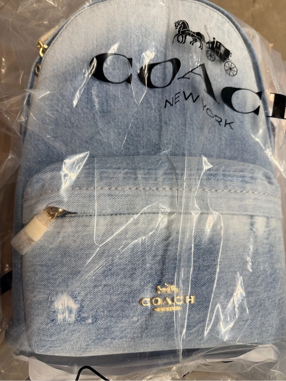 COACH Taylor Small Backpack In Loved Denim